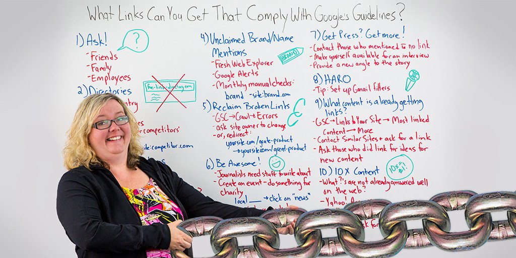 What Links Can You Get That Comply with Google's Guidelines? 🎥 Whiteboard Friday mz.cm/2k7gQvm By <a href="/Marie_Haynes/">Marie Haynes</a>