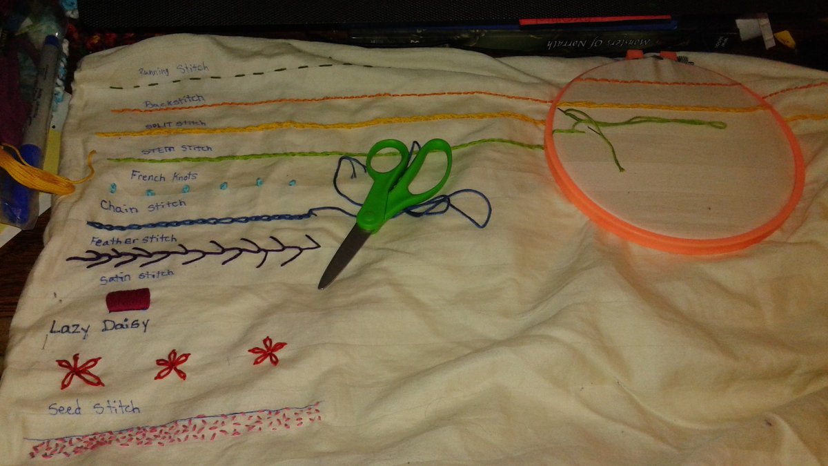 CinnaGaming's tweet photo. Learning embroidery stitches with Handiworks & watching @Jenna_Marbles on @YouTube :D
#embroidery #beginner #handiworks
@iHandWorks https://t.co/K7jQVz3wRa
