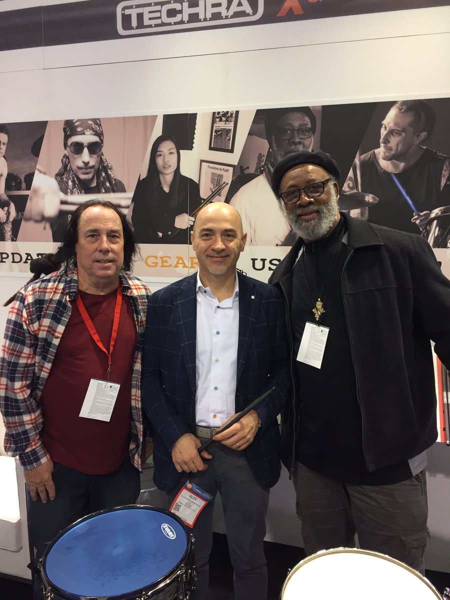 Me #Guitarist #Gitarristen CEO Alessandro Bordignon Italy's #Techradrumsticks ,ol' friend,legendary Jamaican drummer #SantaDavis  #NAMM2017