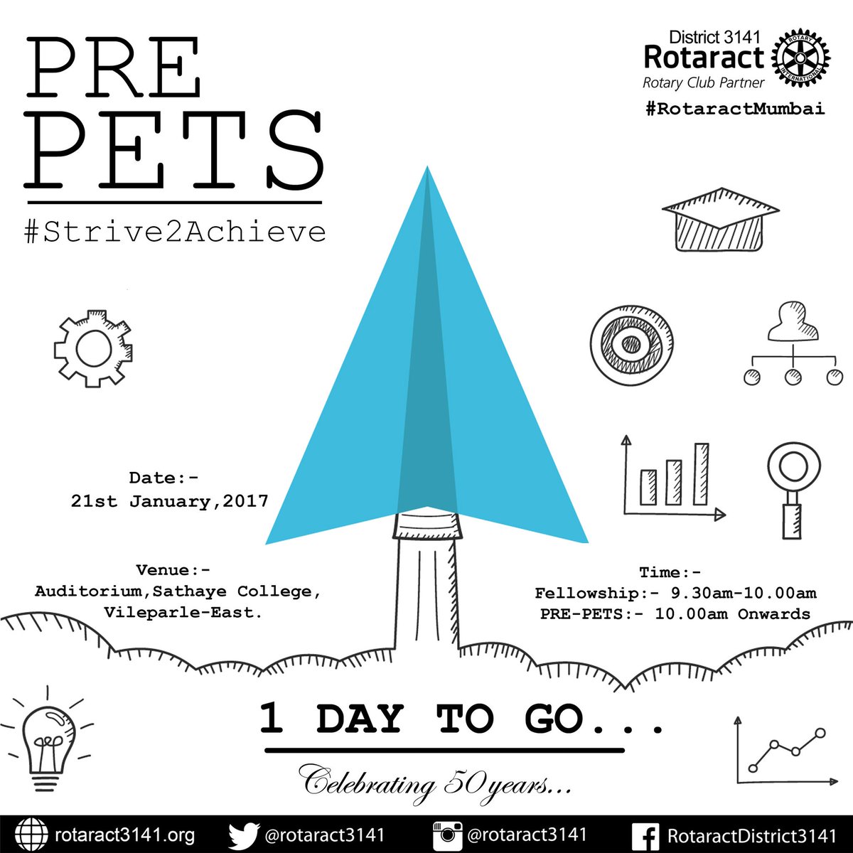 Rotaract3141's tweet photo. Only 1 Day to go...
PRE PETS 2017
Happening tomorrow at 9:30 am onwards
#PREPETS #Strive2Achieve #RotaractMumbai #Rotaract https://t.co/aGy1sd4xV6
