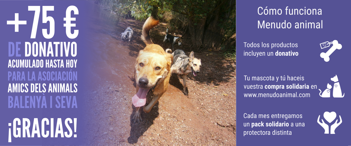 MenudoAnimal's tweet photo. Tenemos +75€ acumulados para el #menudoapadrinado de #enero ¡Aún estás a tiempo de hacer tu compra solidaria! 👉💜 https://t.co/44j4NQcSVj https://t.co/FZIrYvWhXJ