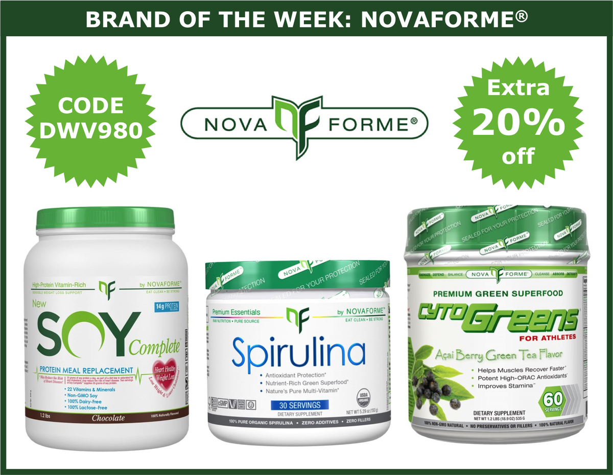 dwv980's tweet photo. 🍀Extra 20% off #NovaForme - https://t.co/Q4ySFBfs4C
✅Ends 01/25 10am PT
✅Use code DWV980 #iHerb #Protein #Spirulina #SuperFoods #WheatGrass https://t.co/wlnDeVKvHX
