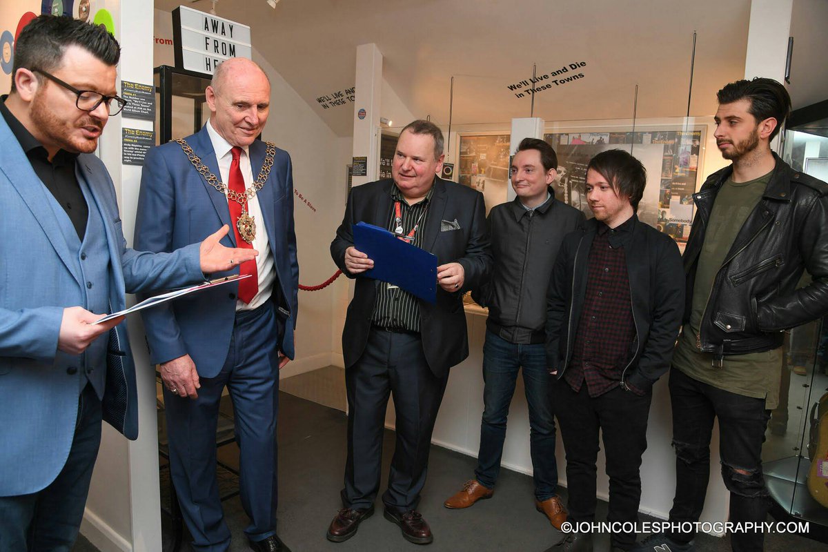 CovMusicM's tweet photo. Amazing opening night for our Enemy Exhibition. Thanks to everyone  especially  The Lord Mayor and of course  @theenemyband  it's open today https://t.co/TaAxR3QAK9