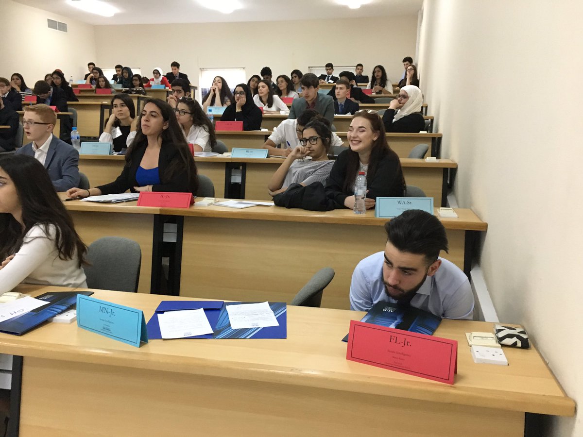 DESCpolitics's tweet photo. Mari looking more impressed than Layla at a fellow senator's proposals for an amendment! @deschistory @descdubai #hmcd2017 #Inauguration https://t.co/Nhu4QGpL4Q