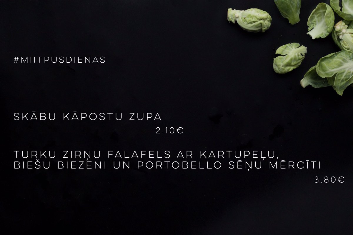 Aicinām pusdienās, Tev garšos! #miitpusdienas 12:00-16:00