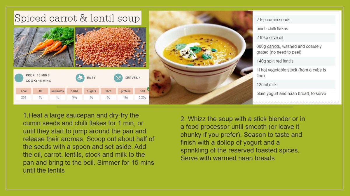 sussexunifood's tweet image. Carrots are in season so it's the perfect time for a winter warming, carrot and lentil soup. #studentcookbook #seasonaleating #comfortfood