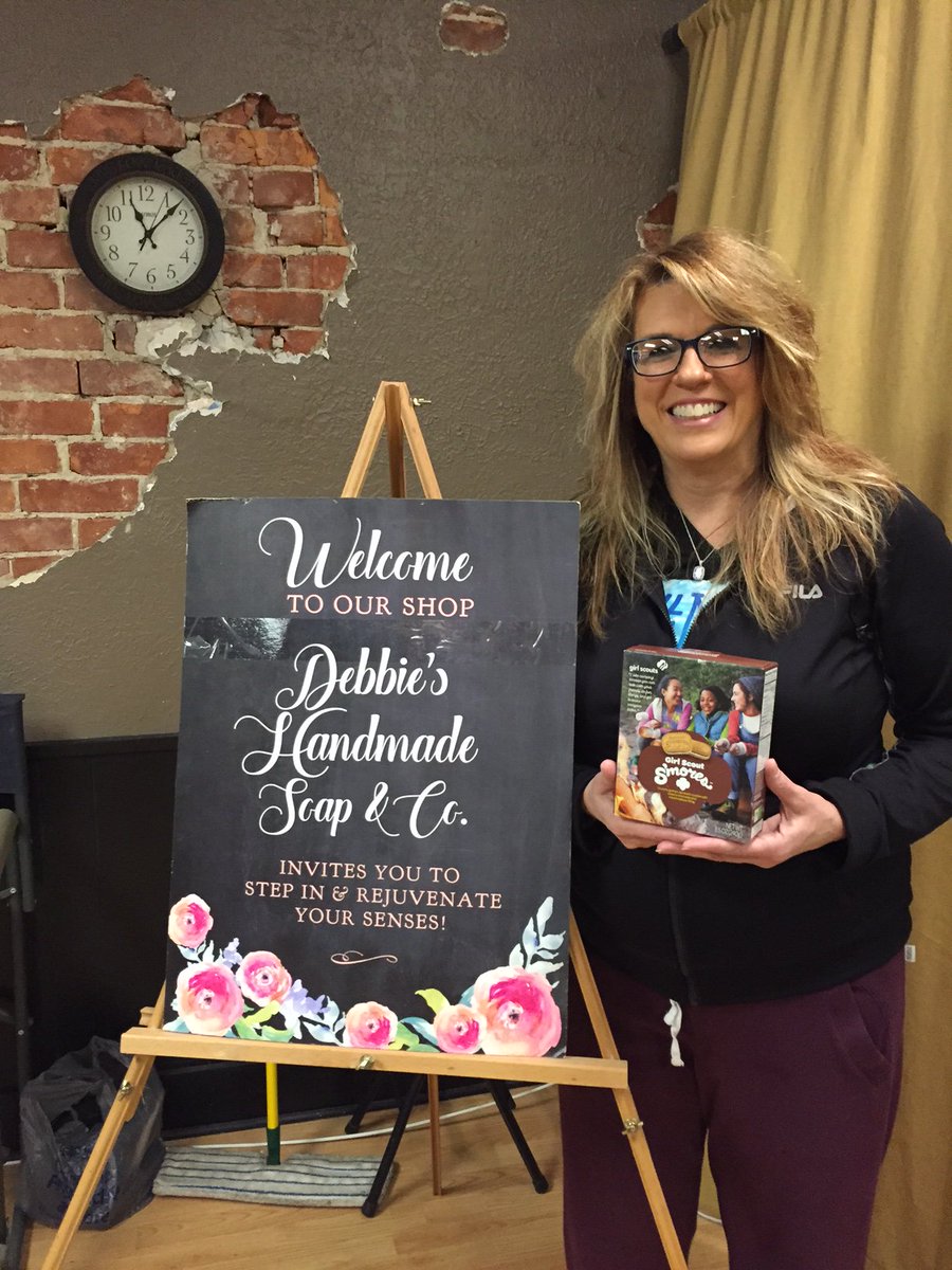 girlscoutsIN's tweet photo. Debbie, founder of Debbie's Handmade Soap knows how important supporting local business is, which is why she supports the #GSCookieProgram. https://t.co/TTqAZud7FB