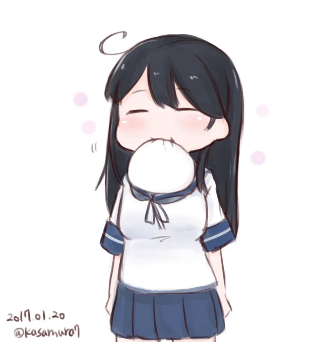 さっきまでテレビみてた提督から何故か饅頭もらった潮ちゃん
#艦これ版深夜の真剣お絵描き60分一本勝負
#艦これ版真剣お絵描き60分一本勝負_20170120 