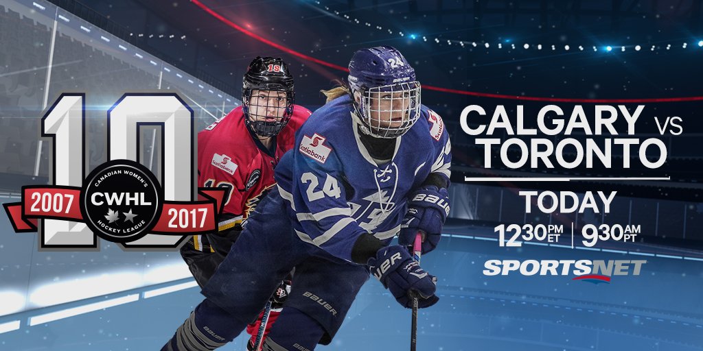 Sportsnet's tweet photo. LIVE TODAY: @TheCWHL on Sportsnet -- @InfernoCWHL face off against @TorontoCWHL at 12:30pmET/9:30amPT on Sportsnet & stream live on SN NOW https://t.co/vFM4cu0HxB
