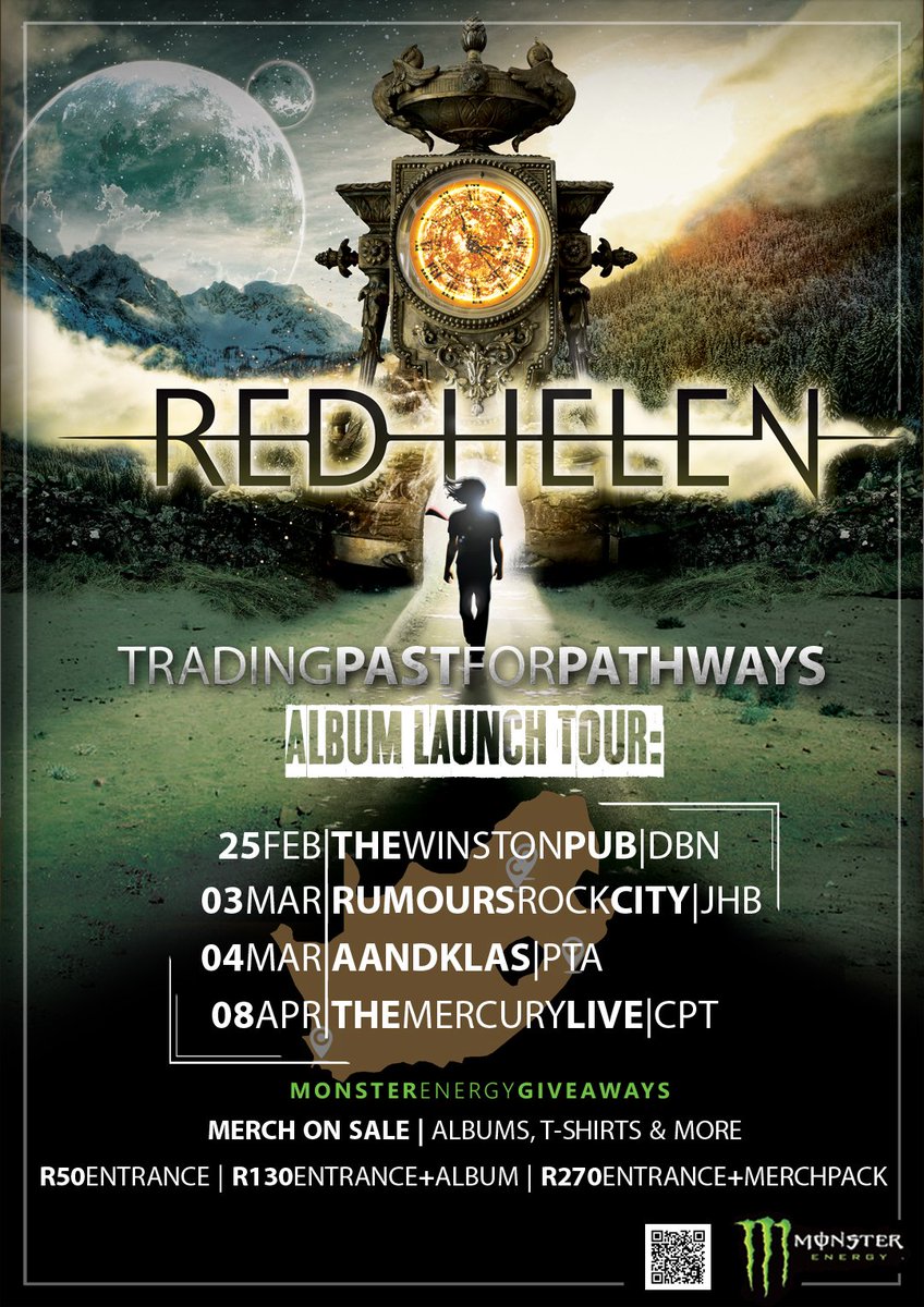 RedHelenBand's tweet photo. We're touring a few parts of SA in support of our album 'Trading Past For Pathways'. Get to a show near you!#TPFP @MonsterEnergySA #RedHelen https://t.co/PTPyVeomtz