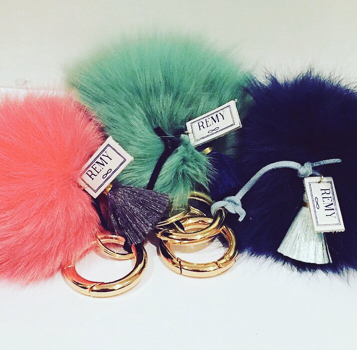 Friday calls for a little fur😍The REMY fox fur pom keychain/bag accessory at remycreations.com #fur #friday #fashion #accessories