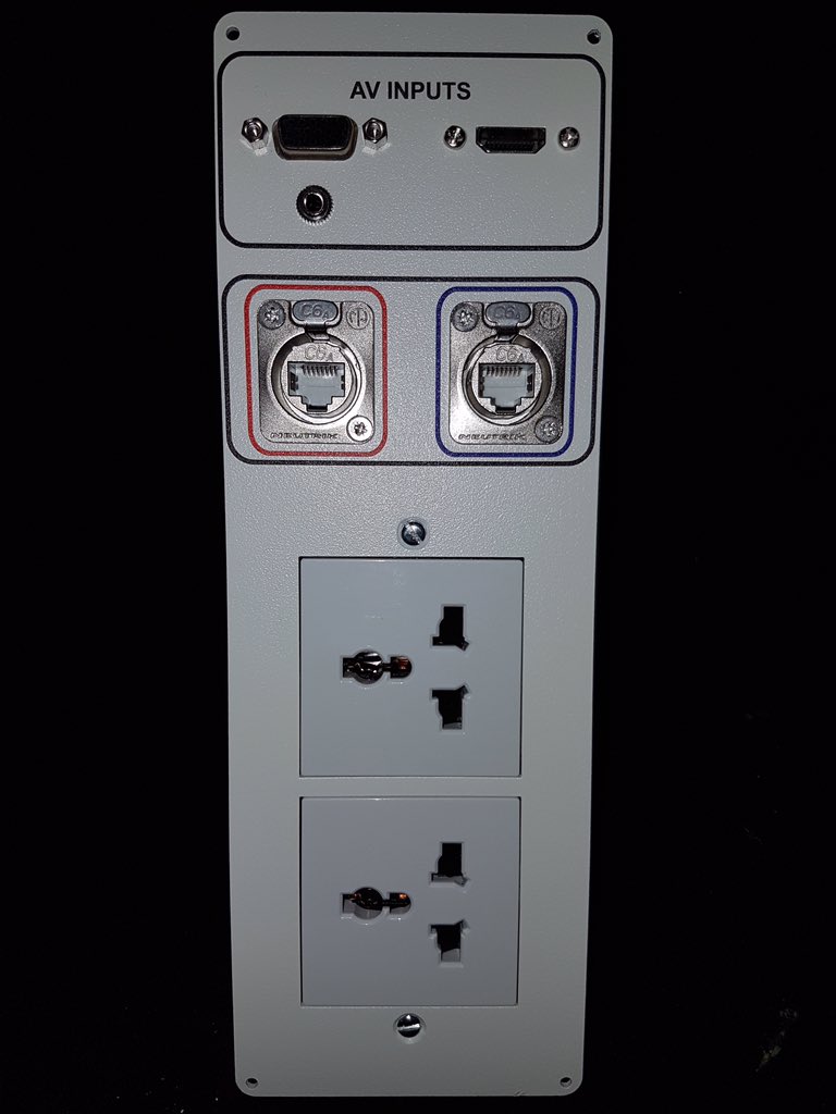 avplates's tweet photo. Here is one of our #custom #deskpods #power #cat6 #vga#audio#hdmi with #customlabelling #avtweeps #liveinstall #uksmallbiz https://t.co/WOoI9QlvbY