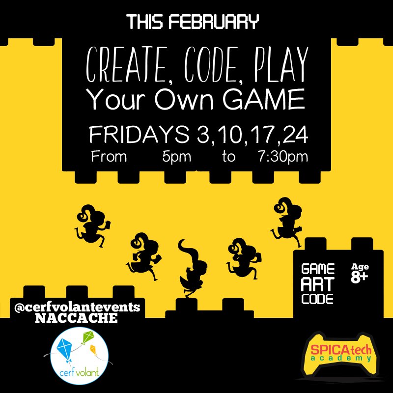 This February! Your KIDS will learn Game Art &amp; will code their OWN video GAME in 10 hours  contact@spicatechacademy.com #edtech #kids