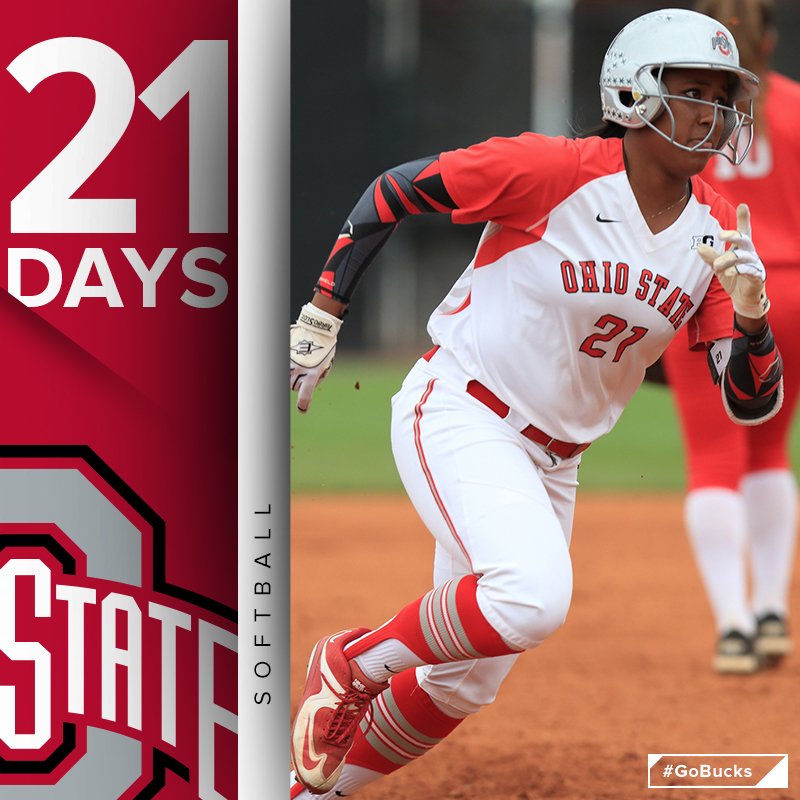 OhioStateSB's tweet photo. 2⃣1⃣ days until @taytaywhi and the #Buckeyes are back on the field for #FirstPitch2017. #GoBucks https://t.co/ynMoav1PIv
