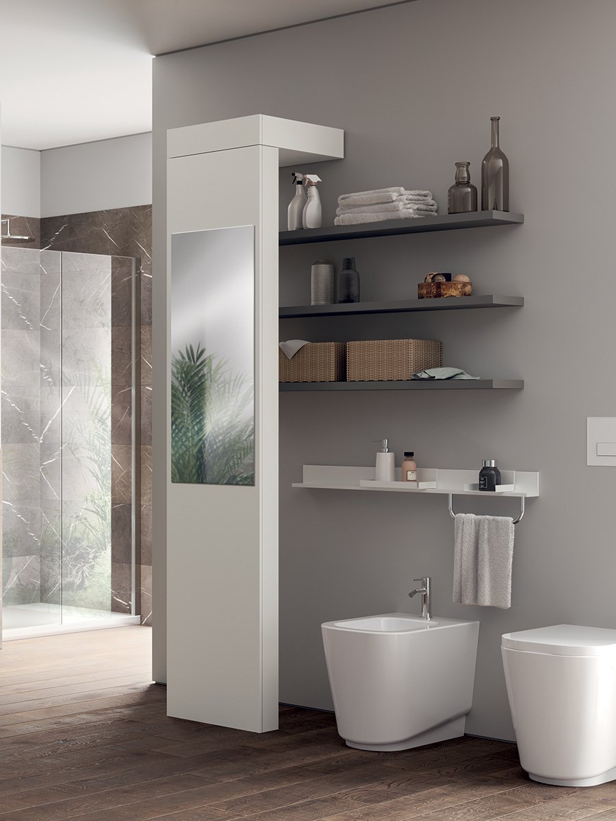 scavolini's tweet photo. For your new #LaundrySpace: “Around” revolving accessory storage wall with storage bowls, hooks, shelves and shelves @ilde_60 https://t.co/UFQcwuZOfW