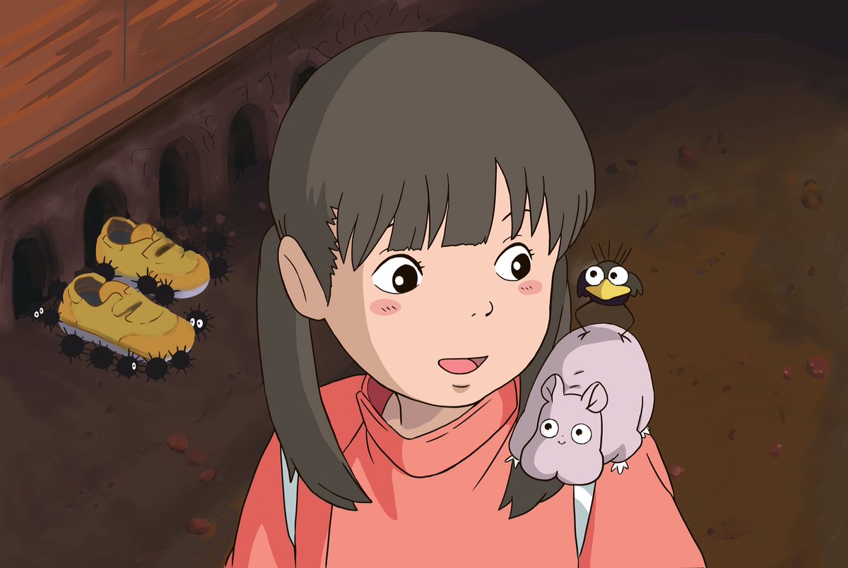 در توییتر 今夜は千と千尋の神隠しがあるということで 千尋とりったん似てない と言われ前に描いたなんとも言えない絶妙な初期のりったん 長い