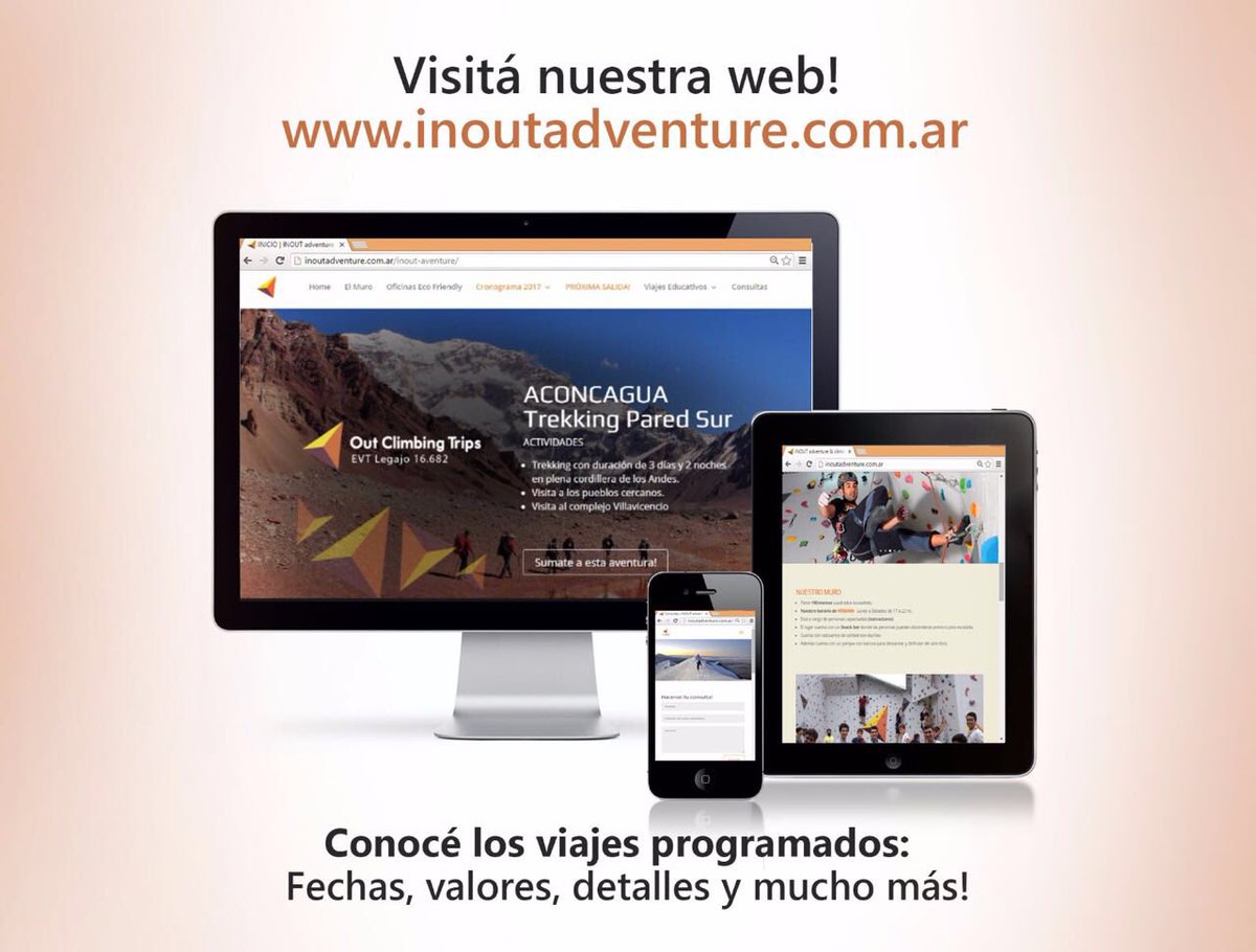 InOutAdventure's tweet image. Inauguramos web! 👇🏾📲🖥🎉visítanos y entérate de todos nuestros viajes programados! #inout #adventuretime #Argentina #viajes #web