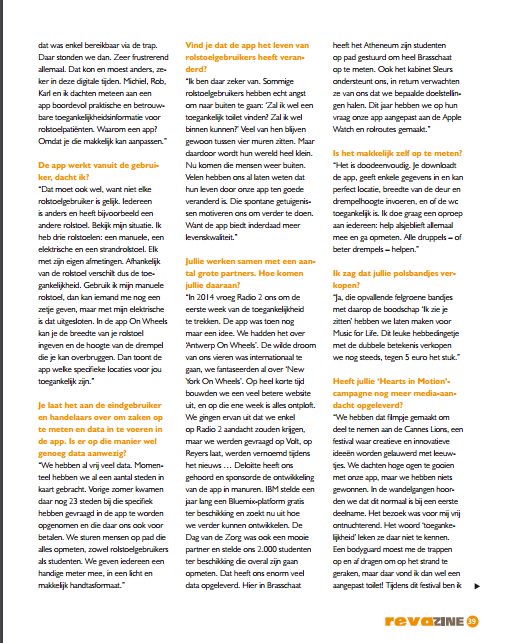 WheelsApp's tweet photo. On Wheels op de cover van het revazine! Op 75000 exemplaren verspreid over het het ganse land! Trots! #onwheelsapp #reva2017 https://t.co/z08OT9gnO1