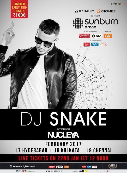 NUCLEYA's tweet photo. Excited to announce I will be direct support for @djsnake on his INDIA tour in February @SunburnFestival #SunburnArena looking forward!! https://t.co/WTT71RWUaE