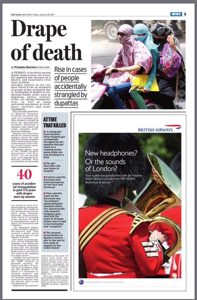 journo_priyanka's tweet photo. When 'Dupatta' turns fatal. I report @mail_today https://t.co/Vv2oj9vOIf #AIIMS #RareCaseOfStrangulation #ForensicFindings https://t.co/gUDIyk7vxX
