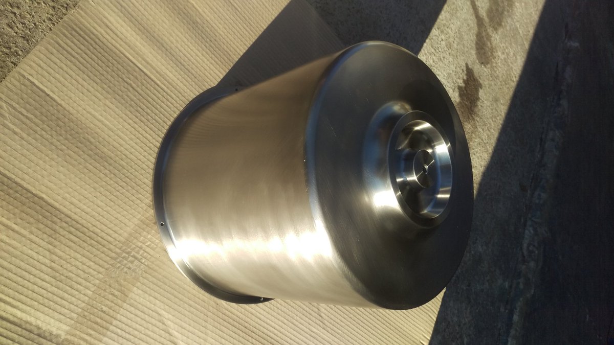 PrestonProcess's tweet photo. Centrifuge pot for pharmaceutical industry completed this morning.  +/-0.25mm with surface finish of 0.4uRa
#stainlesssteel #processfab https://t.co/PZkN6a5j7P
