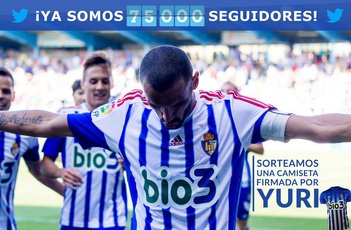 SDP_1922's tweet photo. ¡Ya SOMOS 75.000! 
Haz retweet y participa en el sorteo de una camiseta firmada por YURI. #SomosDeportiva https://t.co/tE5V649Bme