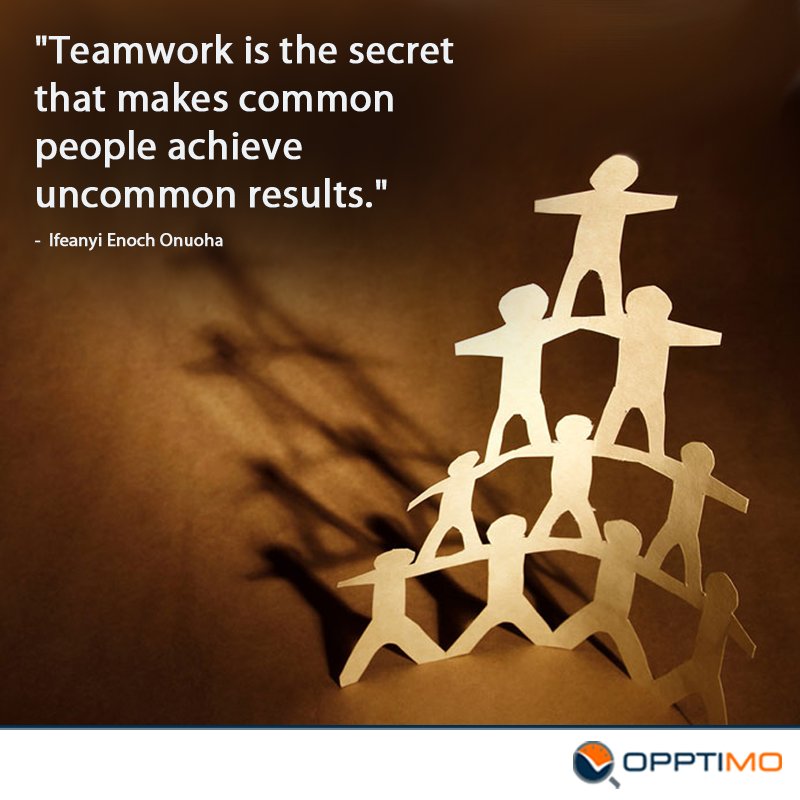 opptimotweets's tweet photo. #TeamWorkMakesTheDreamWork. Optimize your team operations with #OPPTIMO from #eBEYONDS
https://t.co/ZZWBFZTX0O https://t.co/OondMP2vHa