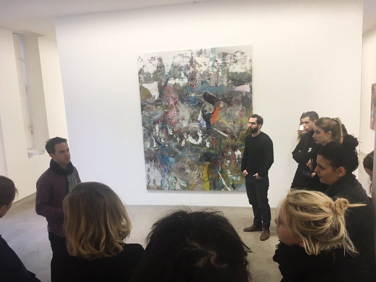 galeriemennour's tweet image. #LiamEverett and #RobinRhode presenting their exhibitions to the gallery's team. Check them out tonight ! #opening #performance #painting