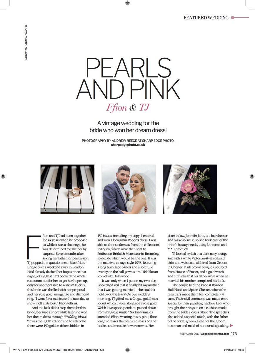 sharpedgephoto's tweet photo. Ffion and TJ's Wedding featured in this months Wedding Ideas Magazine, OUT NOW! Thank you to everyone involved! x https://t.co/KifhHyiS6n