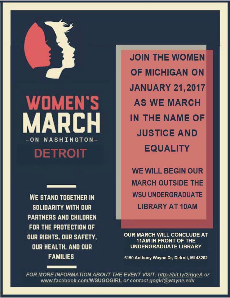 InfiniteMile's tweet photo. Sister March for Women's March on Washington https://t.co/Es1czcGdte … tomorrow in Detroit https://t.co/bBgIORAWoT