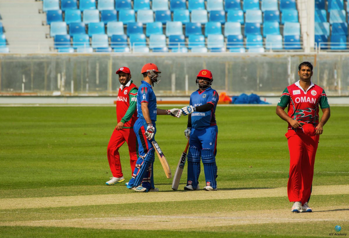 ICCAcademy's tweet photo. @ACBofficials turned out to be a dominant force for @Omancricket with an 8 wicket win in the first semi finals @Desert_T20 #Afghanistan#Oman https://t.co/t1lgzlpF6d