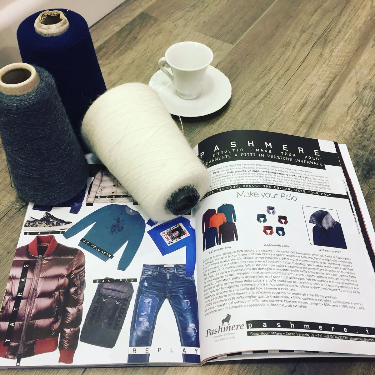 Pashmere's tweet photo. #HappyFriday Everyone! We are enjoying our #espresso and we are happy to be in the last issue of @ThePlayers #Magazine! #makeyourpolo #top https://t.co/vbPZbg5FyR