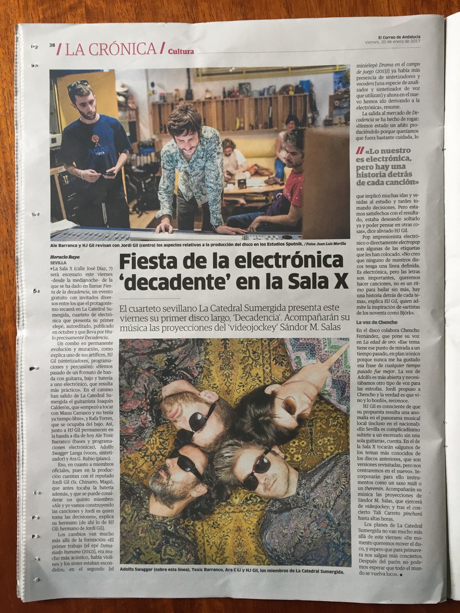 Hoy la #Decadencia está en los medios!!! Paginaza nos ha dedicado <a href="/HoracioRaya/">Horacio Raya</a> en <a href="/elcorreoweb/">El Correo de Andalucía</a>  elcorreoweb.es/cultura/fiesta…