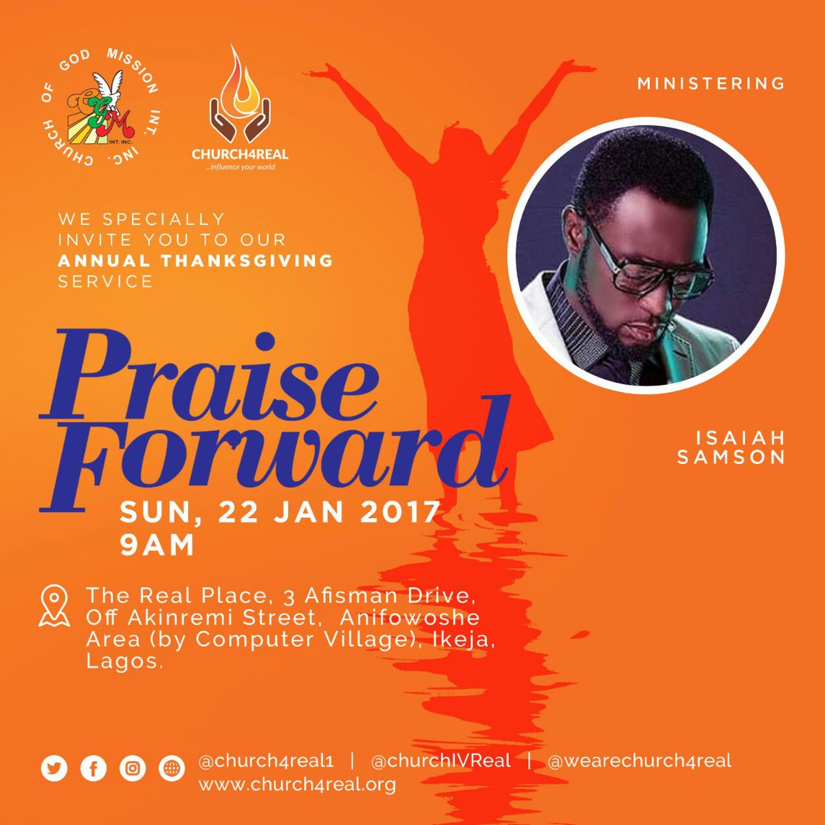 itischurch4real's tweet photo. Join us for a special thanksgiving service this sunday @ 9amas we #PraiseForward #church4realOnline #PraiseForward2017 https://t.co/Dug4U4zLgK