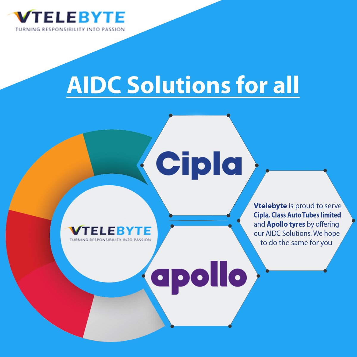 Vtelebyte's tweet photo. Vtelebyte is proud to serve #Cipla, #Class #Auto #Tubes limited and Apollo types by offering our #AIDC #Solutions. #VTelebyte https://t.co/P6feQIvISQ