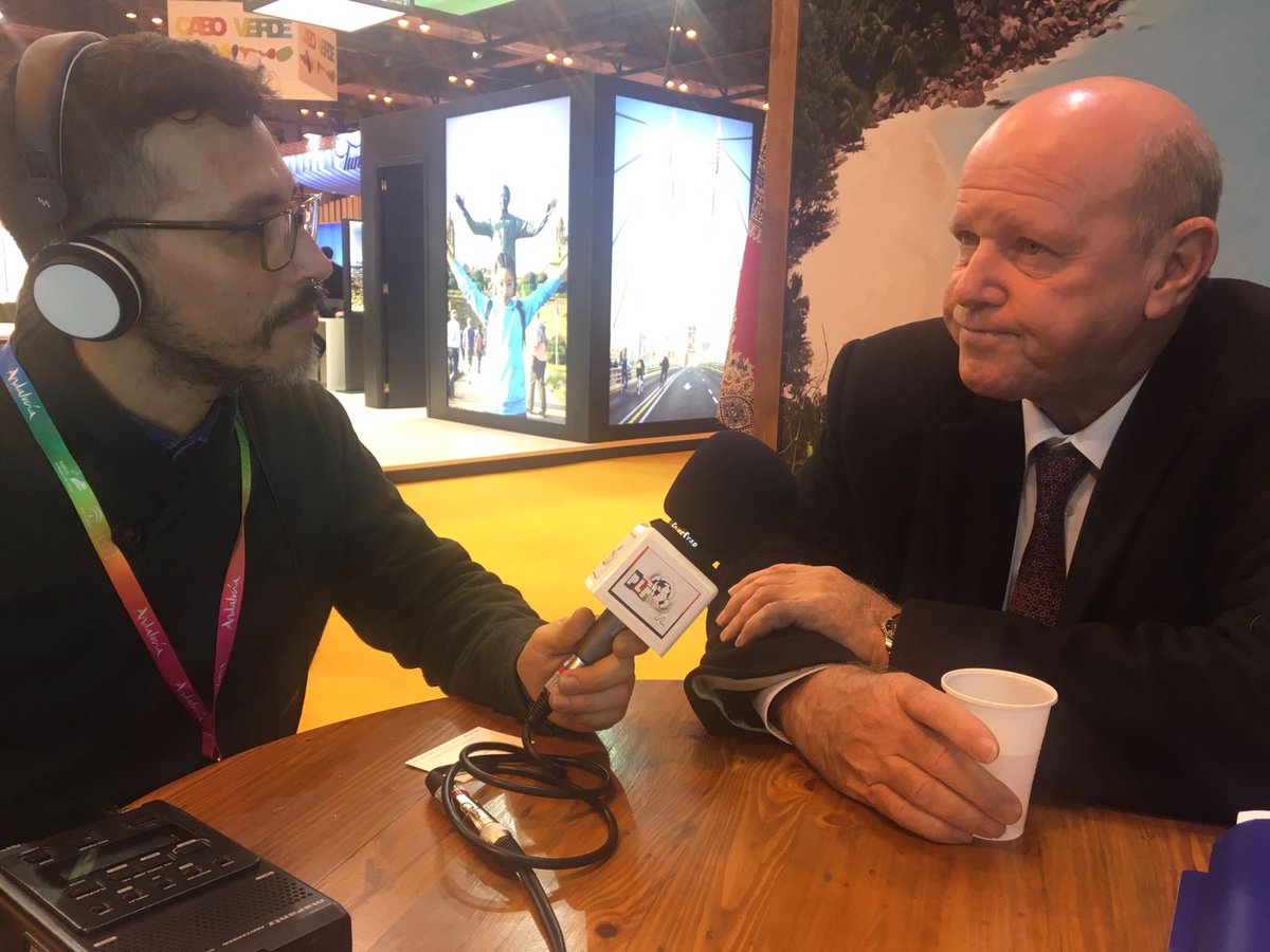 PRM_Global's tweet photo. Live at @fitur_madrid: Alain St.Ange is interviewed by @PlanetaLatinoR. https://t.co/JDMdMTtWGh