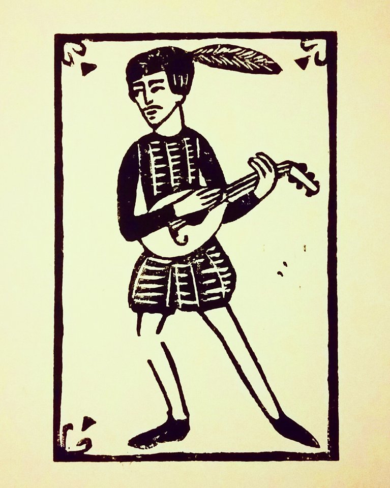 I'm an #printmaker &amp; #Illustrator based in #NewcastleUponTyne #FF #printroom #printers #PRINTING #print #lute #man #medieval #art #lino