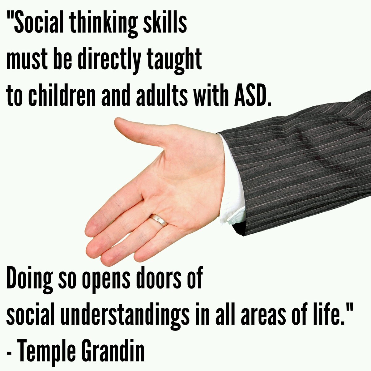 DevWings's tweet photo. We were told early on that teaching social skills was very important. According to Dr. Temple Grandin it is worth the effort. #Autism https://t.co/8WMySCIyQK