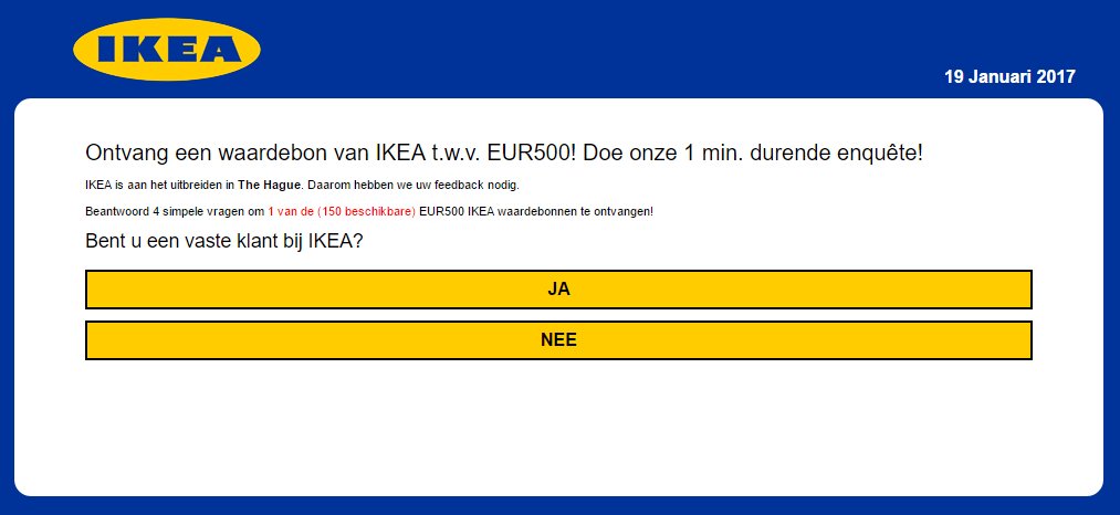 Consumentenbond's tweet photo. #NEP Dit is een voorbeeld van een nepwinactie van 'Ikea'. Hoe herken en blokkeer je dit soort dingen?
https://t.co/hu49TLiocj https://t.co/QUcYiIFhmn