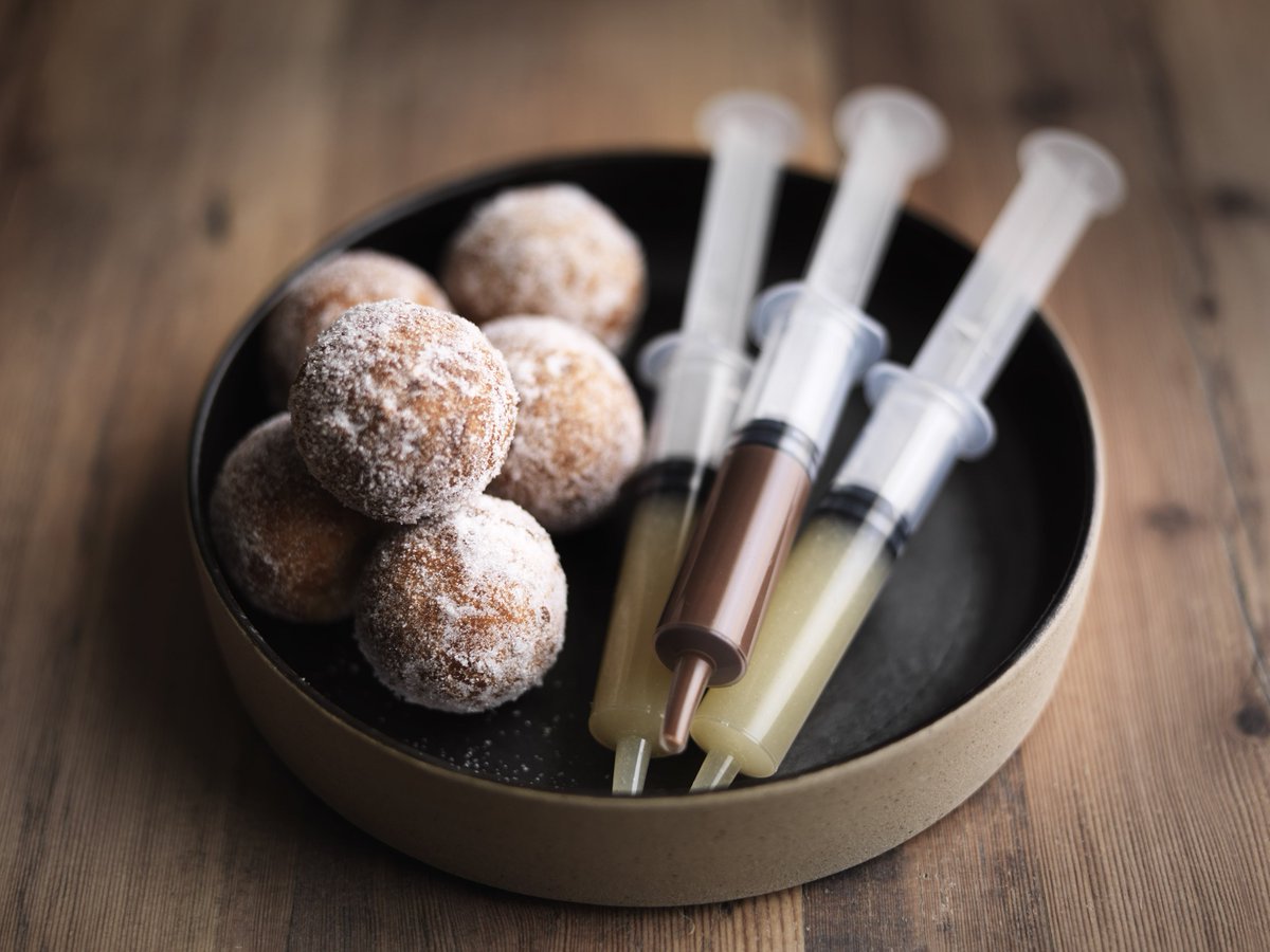 Hawkynsamersham's tweet photo. The perfect boost, our doughnuts with an injection of Chocolate, Apple and Pear on the menu now at #Hawkyns @rossbott24 @atulkochhar https://t.co/SmHuY7sX4Y