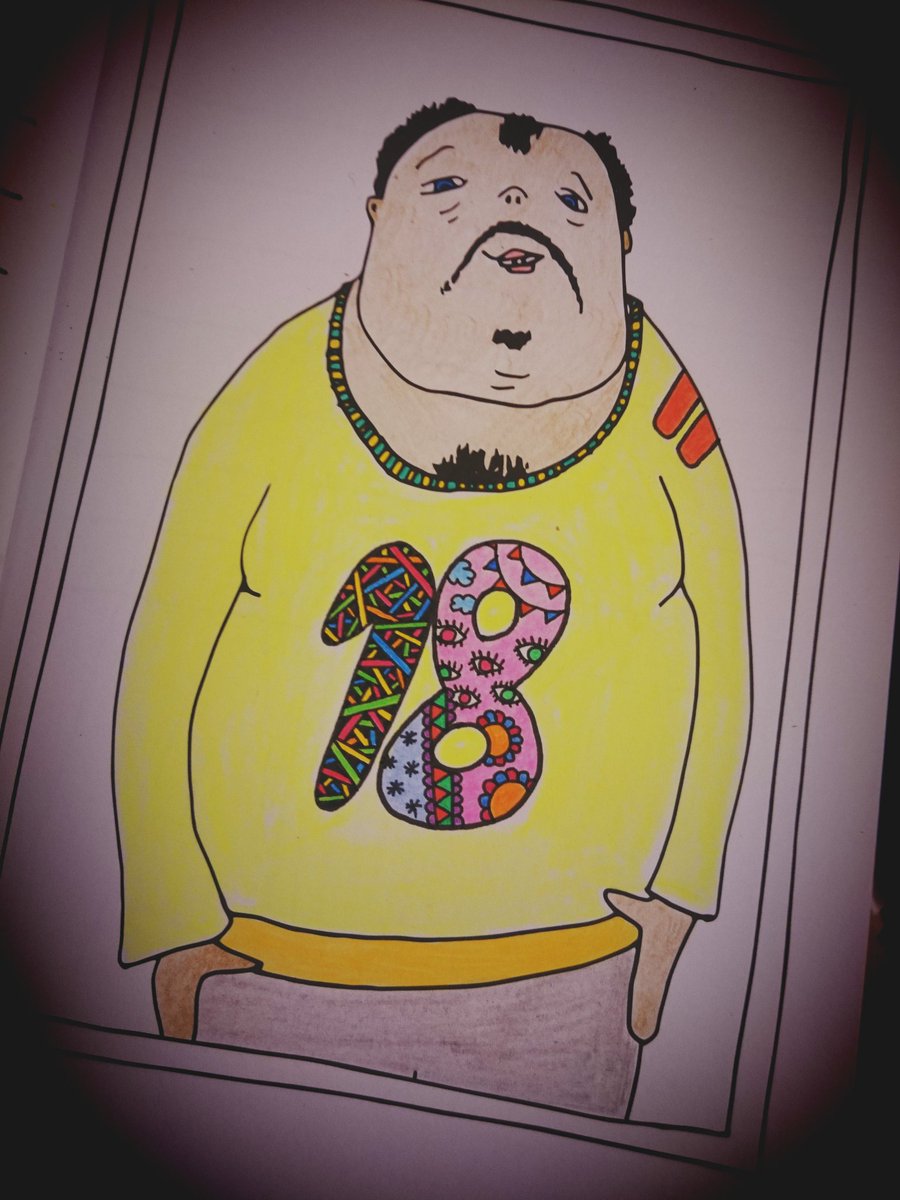 anokohadaare's tweet photo. オシャレなおっさんを塗った✏
#フライングタイガー
#色鉛筆 https://t.co/Tbw4TiZjl2