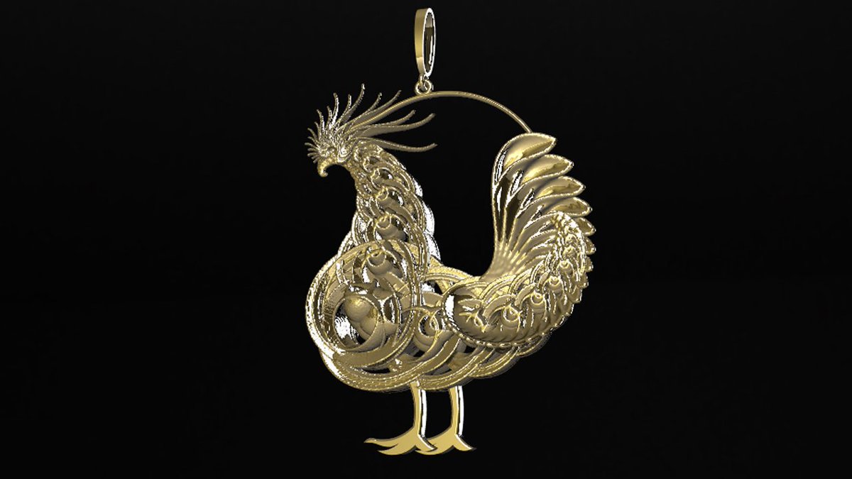 Rooster design, Chinese New Year pendant on <a href="/Shapetizer/">Shapetizer</a> shapetizer.com/design/2660120… #yearoftherooster #chinesenewyear #rooster #design #jewelry