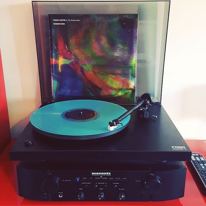 RealRockShow's tweet photo. 🔥#nowspinning Frank Carter and The Rattlesnakes 🐍 'Modern Ruin' #ghostvinyl #ModernRuin #n… https://t.co/lZM9vn453a https://t.co/V5rwTm90of