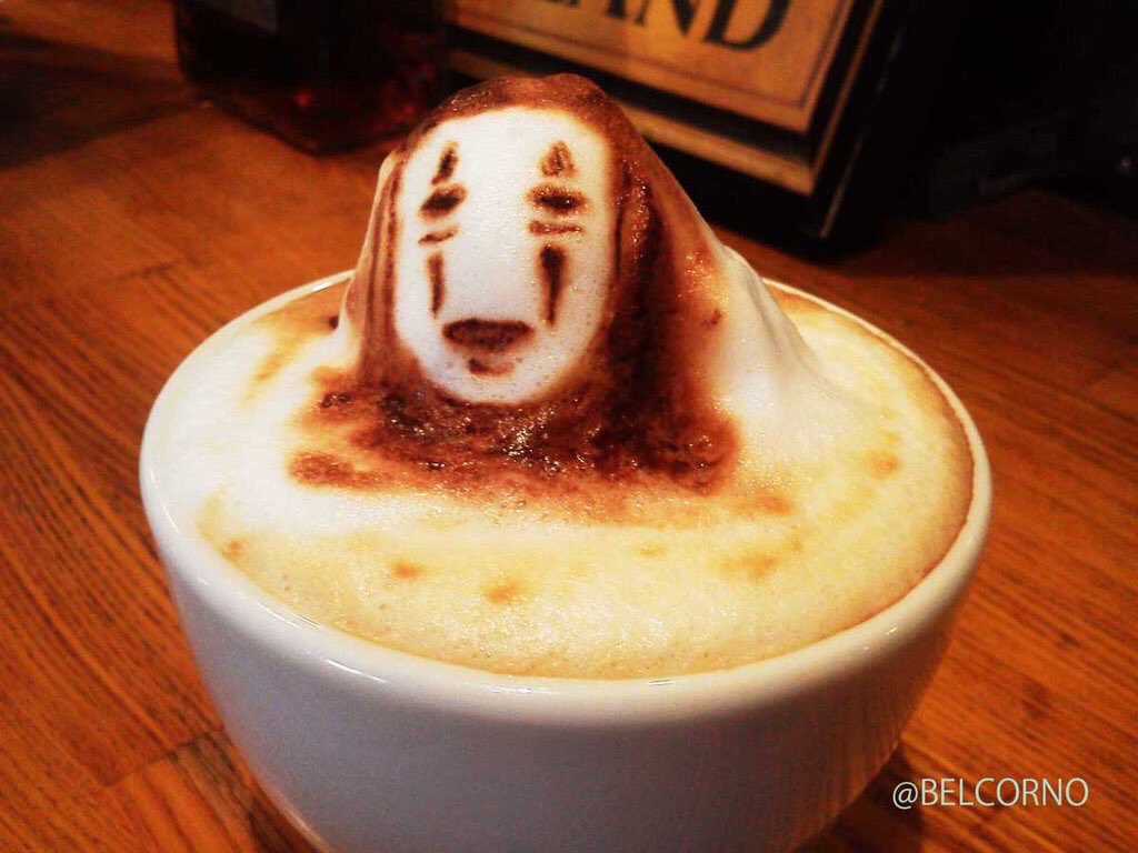 ベルコルノ ラテアートと漫画飯 ラテアート カオナシ 千と千尋の神隠し Latteart Spirited Away ジブリ ラテアート 千と千尋の神隠し Ghibli カオナシ T Co Mcoejnv2lg Twitter