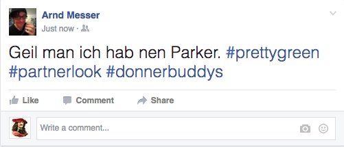 programiro's tweet image. Mein Parker ist da! @freiraum #donnerbuddys #prettygreen #partnerlook