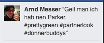 programiro's tweet image. Mein Parker ist da! @freiraum #donnerbuddys #prettygreen #partnerlook
