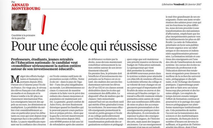 montebourg's tweet photo. Voici ma Tribune publiée aujourd'hui dans Libération, pour une école qui réussisse.
A lire ici ➡️ https://t.co/sNRiV2KlLu https://t.co/964aB3FfRY