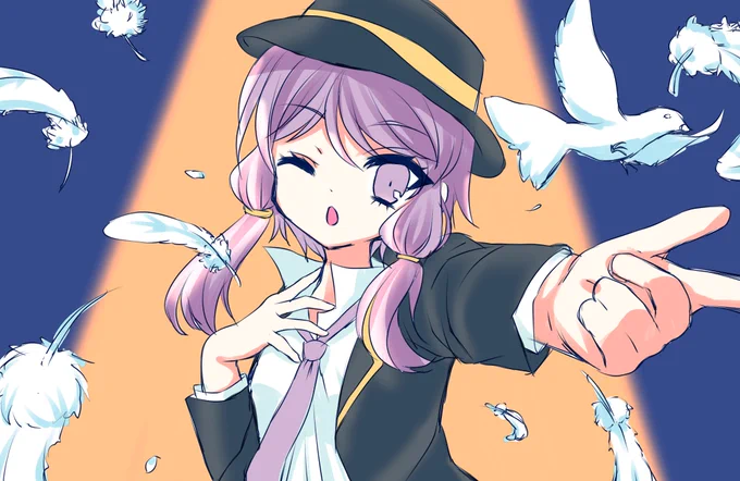 お題:ライト  スポットライトをあびるマジシャンゆかりさん  #結月ゆかり深夜の真剣お絵描き60分勝負