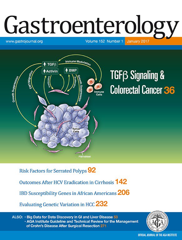 UICDom's tweet photo. Dr. Barbara Jungβs abstract was featured on the cover of the Gastroenterology Journal. Congrats #UICresearch #UICDOM https://t.co/KGiobmAJXB