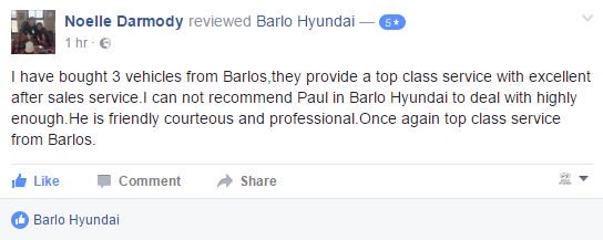 BarloHyundai's tweet photo. Thank you Noelle Darmody for the 5* Review on our #Facebook page 😊https://t.co/iSVCKRF1YM #customerservice #feedback #BarloMotorGroup https://t.co/IwHYzrOVxU